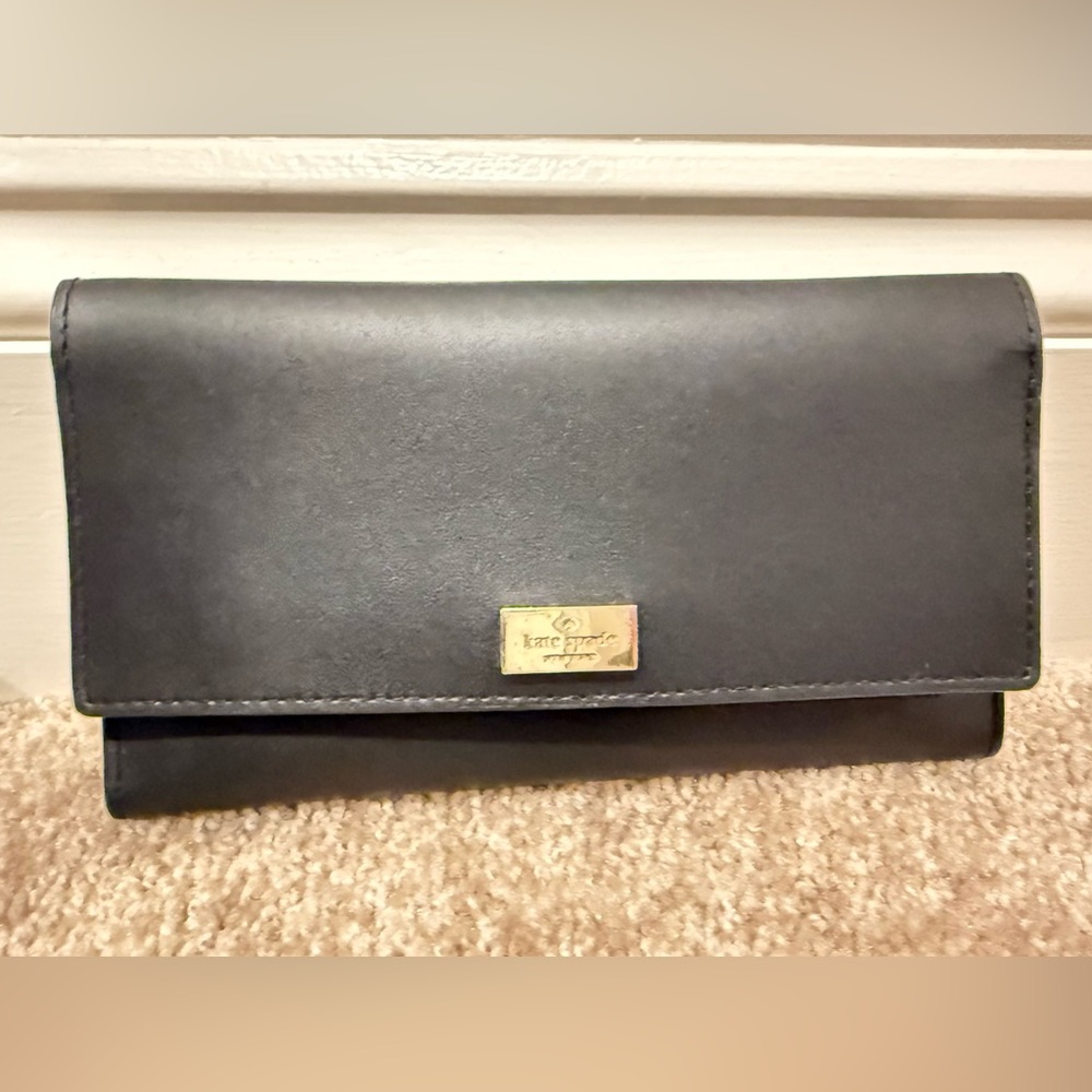 Kate Spade Black Leather Clutch Wallet